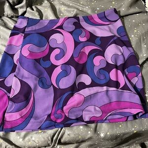 Express Purple and Pink Circle Pattern Skirt